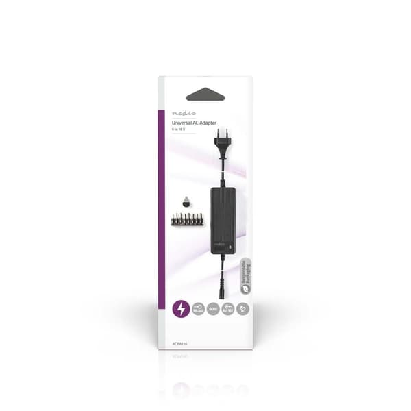 AC Yleisvirtalähde | 60 W | 6 - 16 V DC | 1.10 m | 5.0 - 5.2 A | 8 plug(s) | Musta