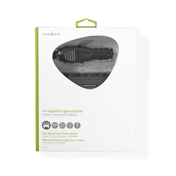 Universal DC Power Adapters | Biladapter | 120 W | Inspänning: 12 V DC | 12 V DC | Maximal utgångsström per port: 4.0 A | Svart