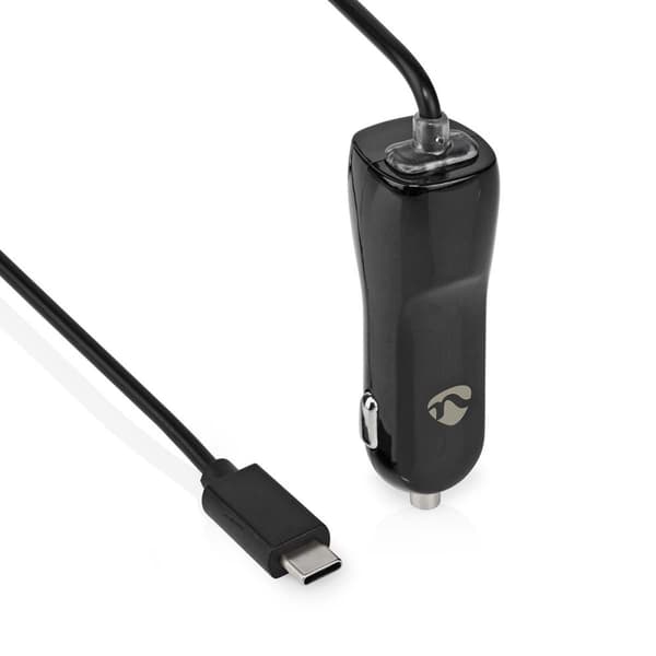 Biloplader | 18 W | 1x 3.0 A | Antal output: 1 | USB-C™ (Fixed) kabel | 1.00 m | Single Voltage Output Sort