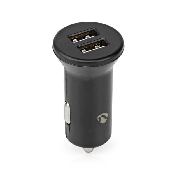 Biloplader | 24 W | 2x 2.4 A | Antal output: 2 | Porttype: 2x USB-A | | Single Voltage Output Sort
