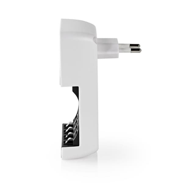 NiMH akkulaturi AA / AAA | 1.2 V DC | Trickle-lataus | Euro/Tyyppi C (CEE 7/16) | Akun tyyppi: AA / AAA | Musta / Valkoinen