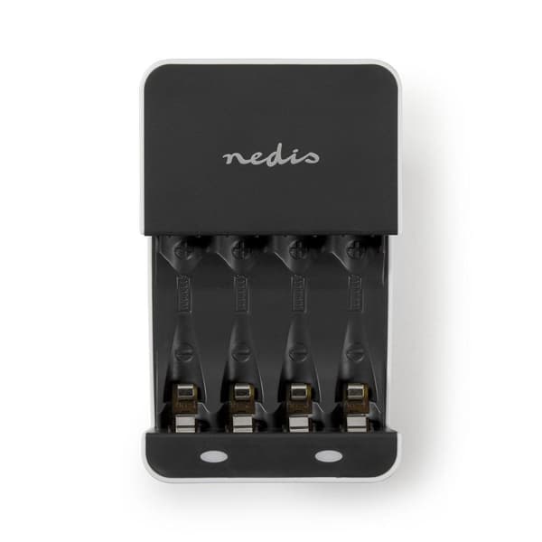 NiMH batterioplader AA / AAA | 1.2 V DC | Opladning | Euro / Type C (CEE 7/16) | Energi fra batteritype: AA / AAA | Hvid / Sort