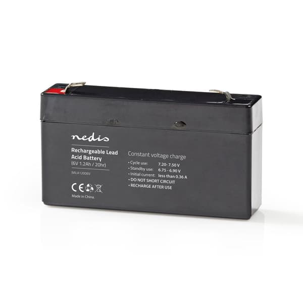 Genopladeligt blybatteri | Bly-syre | Opladningsbar | 6 V | 1200 mAh