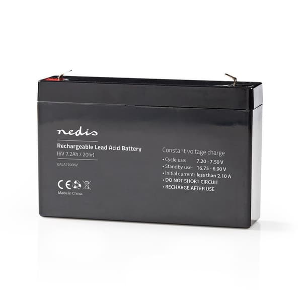 Genopladeligt blybatteri | Bly-syre | Opladningsbar | 6 V | 7200 mAh