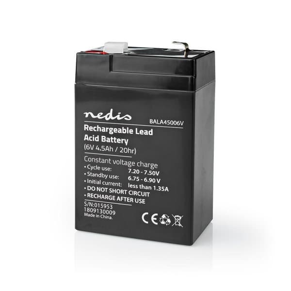 Genopladeligt blybatteri | Bly-syre | Opladningsbar | 6 V | 4500 mAh
