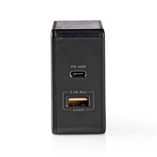 Seinälaturi | 57 W | Pikalataus-toiminto | 2.25 A / 2.4 / 3.0 A | Lähtöliitäntöjen määrä: 2 | USB-A / USB-C™ | Kaapeli ei sisälly | Automaattinen Jänn