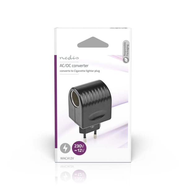 Virtapistoke Adapteri | Euro/Tyyppi C (CEE 7/16) | 100 - 240 V AC 50/60 Hz | 12 V DC | 6 W | Verkkovirtakäyttöinen | 0.3 A | Musta | Muovi
