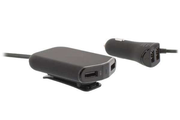 Billader 4-ttganger 9.6 A USB Sort