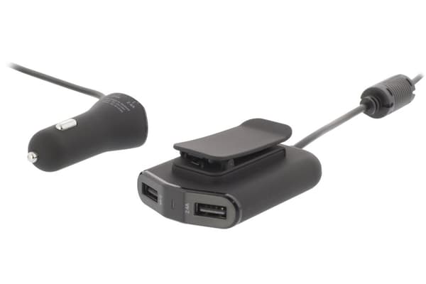 Biloplader 4-Udgange 9.6 A USB Sort