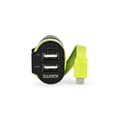 Miniatyrbilde 2 av 3: Billader 3-ttganger 6 A 2 x USB / Micro USB Sort/Grøn