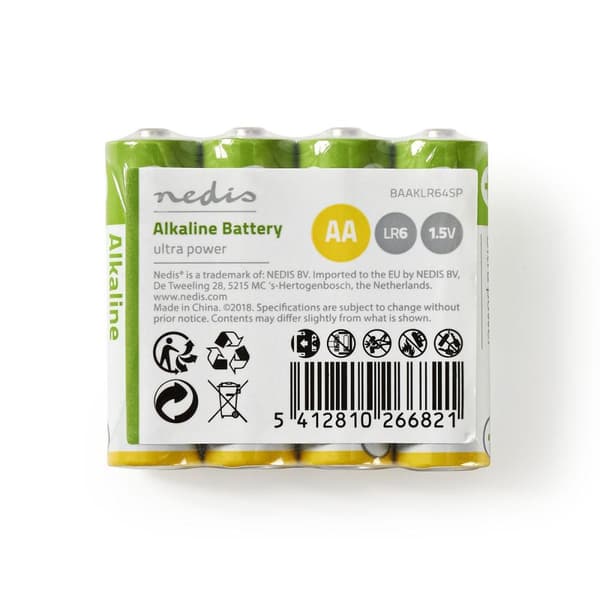 Alkaline Batteri AA | 1.5 V DC | 4-krympepakning