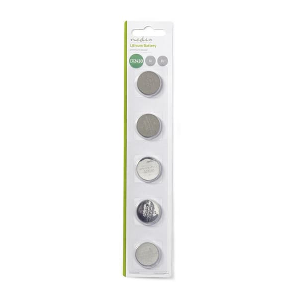 Lithium knapcellebatteri CR2430 | 3 V DC | 5-Blister | Sølv