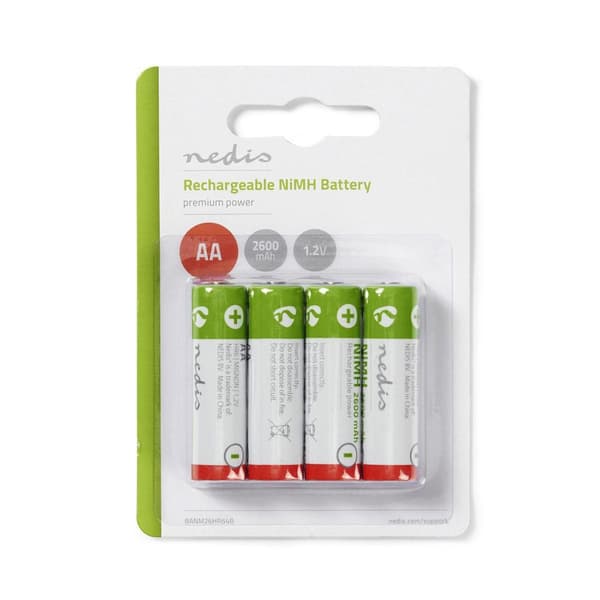 Oppladbare Ni-MH batteri AA | 1.2 V DC | 2600 mAh | 4-Blister