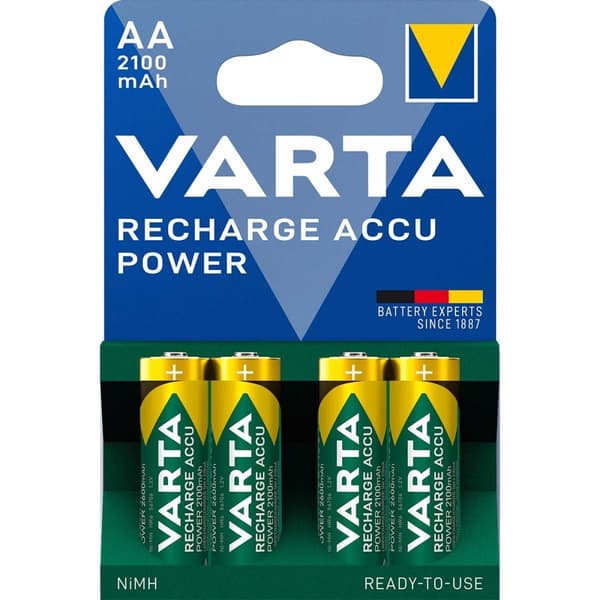 Ladattava Ni-MH-Akku AA | 1.2 V DC | 2100 mAh | 4-Blister-kortti