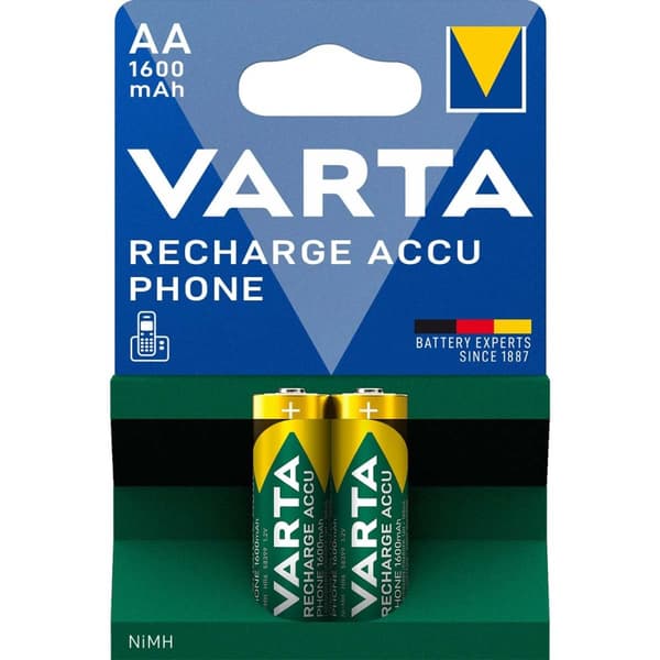 Ladattava Ni-MH-Akku AA | 1.2 V DC | 1600 mAh | 2-Blister-kortti