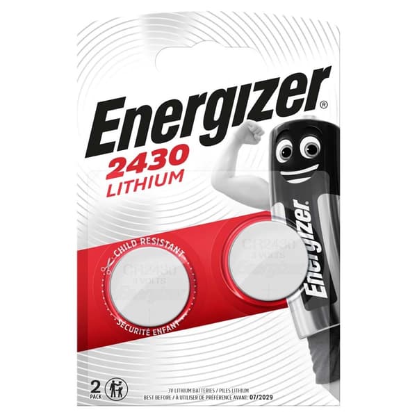 Lithium knappecellebatteri CR2430 | 3 V DC | 320 mAh | 2-Blister | Sølv