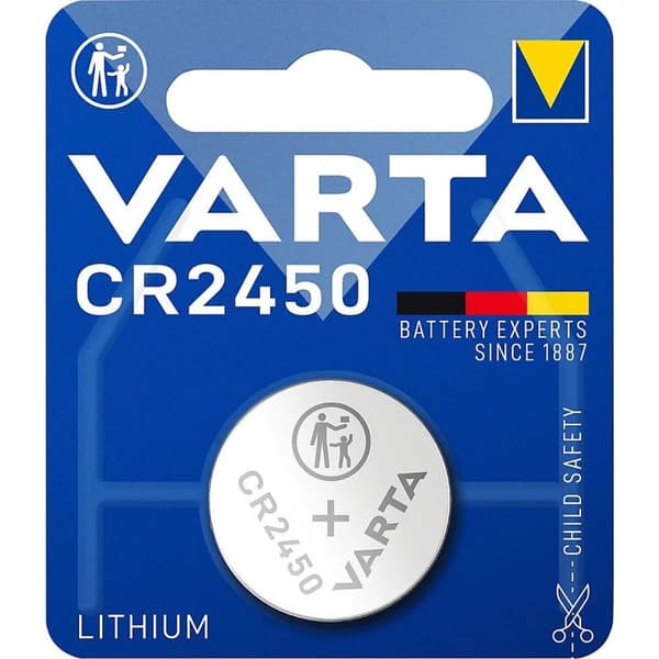 Lithium knapcellebatteri CR2450 | 3 V DC | 570 mAh | 1-Blister | Sølv