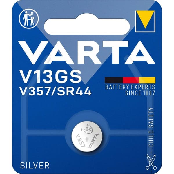 Sølv-Oxide Batteri Sr44 | 1.55 V DC | 155 mAh | 1-Blister | Watch | Sølv