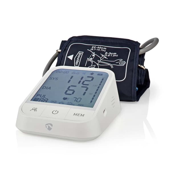 SmartLife Blodtryksmåler | Arm | Bluetooth | LCD Display | 22 - 42 cm | Angivelse af stilstand / Detektion af uregelmæssig hjerterytme / Detektion af,