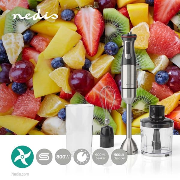 Hand Blender | 800 W | Hastighedsindstillinger: Variabel hastighedskontrol | Chopper | Aluminium / Sort