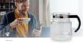 Miniatyrbild 7 av 7: Glass kaffekannan | Kompatibel med: Moccamaster K / KB/ 1 0PL / Excellent 10S | 1.2 l | Svart