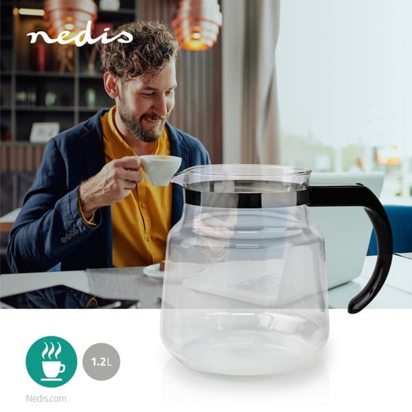 Glass kaffekannan | Kompatibel med: Moccamaster K / KB/ 1 0PL / Excellent 10S | 1.2 l | Svart