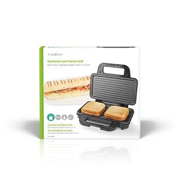 Sandwich Maker | 900 W | 26.8 x 14.5 cm | Automatisk temperaturregulering | Aluminium / Plastik