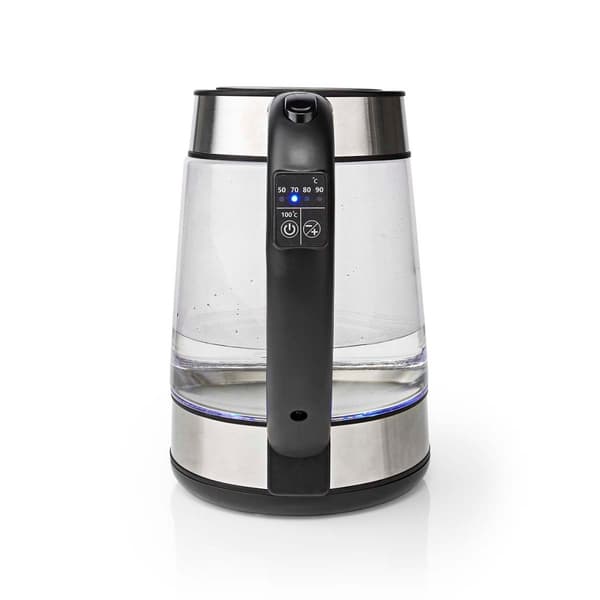 Vannkoker | 1.7 l | Glass | Gjennomsiktig | 60,70,80,90,100 °C | Temperaturindikator | Roterbar 360 grader | Skjult varmeelement | Strix® kontroll | K