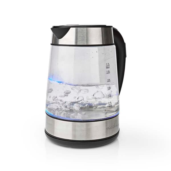 Vannkoker | 1.7 l | Glass | Gjennomsiktig | 60,70,80,90,100 °C | Temperaturindikator | Roterbar 360 grader | Skjult varmeelement | Strix® kontroll | K