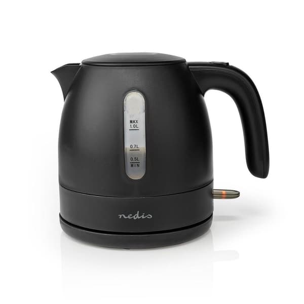 Elkedel | 1.0 l | Plast | Sort | Drejelig 360 grader | Skjult varmeelement | Strix®-controller | Beskyttelse mod kogetørring