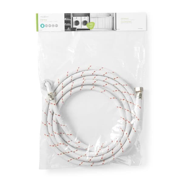 Nylon Inlet Hose | 1/2'' | 3/4'' | 10 Bar | 90 °C | 4.00 m | Bruksområde: Dish / Washing Machine | Nylon | Hvit / Rød