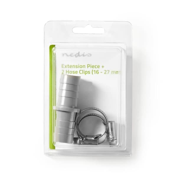 Forlængerstykke med 2 slangeklemmer | 19 mm | 19 mm | Grå / Metal