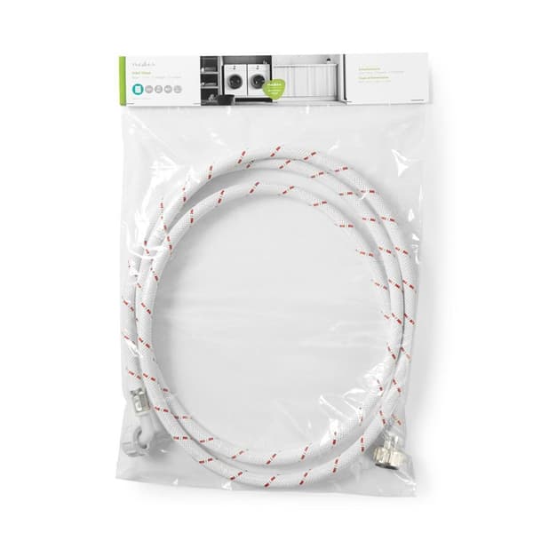 Nylon Inlet Hose | 3/4'' | 3/4'' | 10 Bar | 90 °C | 2.50 m | Bruksområde: Dish / Washing Machine | Nylon | Hvit / Rød