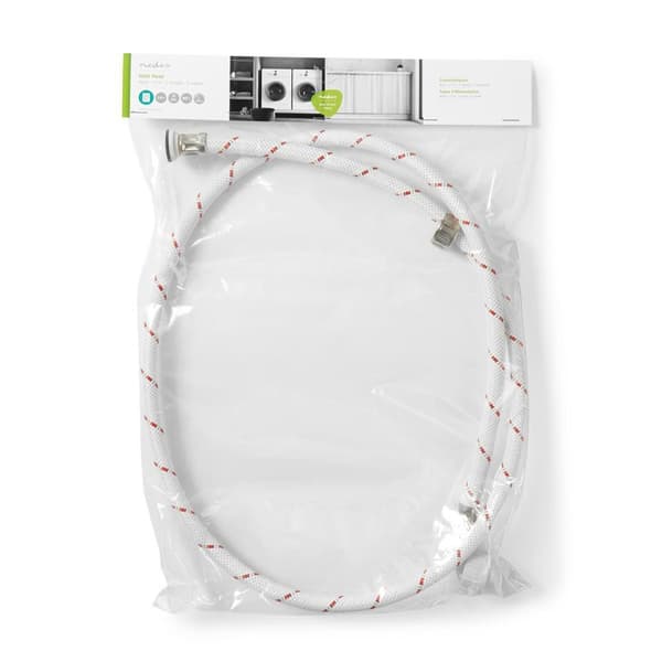 Nylon Inlet Hose | 3/4'' | 3/4'' | 10 Bar | 90 °C | 1.50 m | Bruksområde: Dish / Washing Machine | Nylon | Hvit / Rød