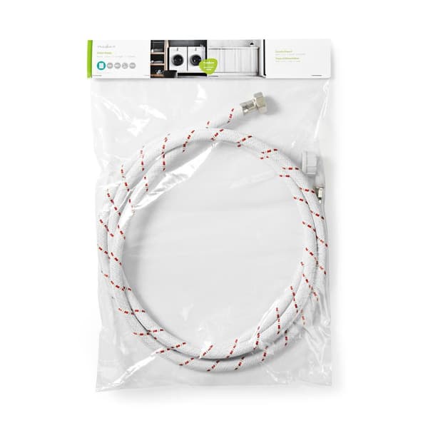 Nylon Indløbsslange | 1/2'' | 3/4'' | 10 Bar | 90 °C | 2.50 m | Ansøgning: Tallerken / Vaskemaskine | Nylon | Hvid / Rød