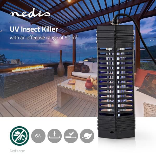 Mosquito Stop ljusfälla | 6 W | Lamptyp: F6T5/BL | Effektiv räckvidd: 50 m² | Svart