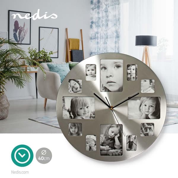 Veggur | Diameter: 400 mm | Metall | Sølv