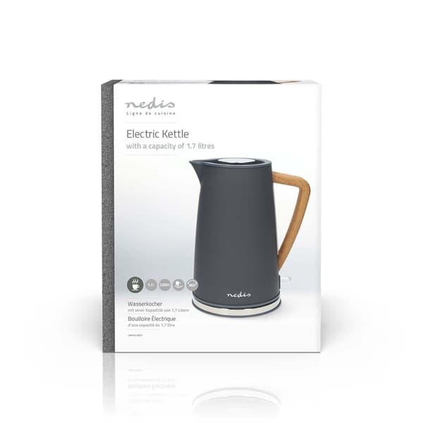 Elkedel | 1.7 l | Soft-Touch | Grå | Drejelig 360 grader | Skjult varmeelement | Strix®-controller | Beskyttelse mod kogetørring