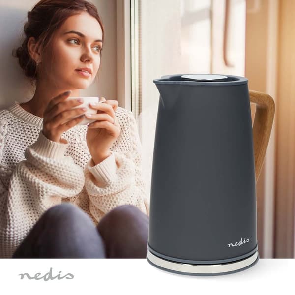Elkedel | 1.7 l | Soft-Touch | Grå | Drejelig 360 grader | Skjult varmeelement | Strix®-controller | Beskyttelse mod kogetørring