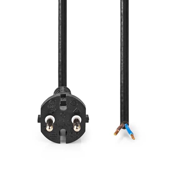 Dammsugare nätsladd | 10.0 m | CEE 7/17 | 250 V AC | 16 A | Svart | PVC