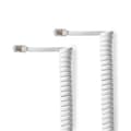 Miniatyrbild 4 av 6: Telekomkabel | RJ10 Hane | RJ10 Hane | 2.00 m | Kabelns utformning: Lindad | Kabeltyp: RJ10 | Vit