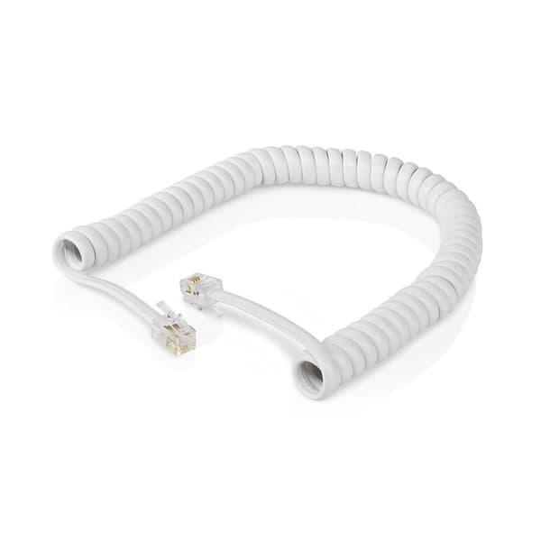 Telekomkabel | RJ10 Hane | RJ10 Hane | 2.00 m | Kabelns utformning: Lindad | Kabeltyp: RJ10 | Vit