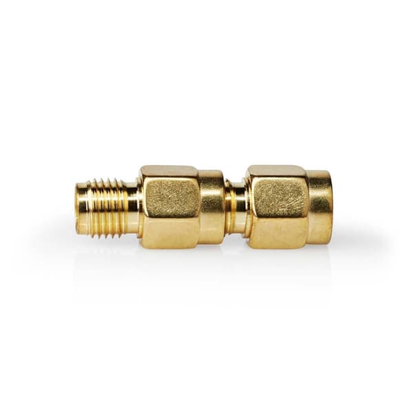 SMA Adapter | SMA Hane Reverse Polarity | SMA Hona | Guldplaterad | 50 Ohm | Rak | Koppar | Guld | 2 st. | Låda