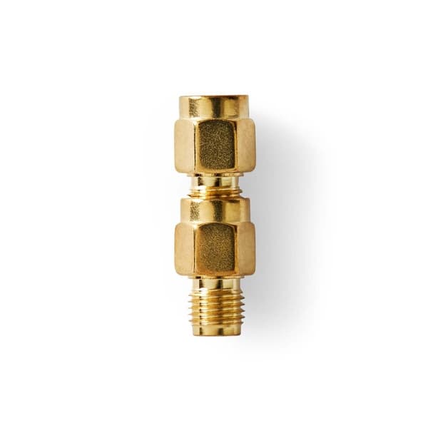 SMA Adapter | SMA Hane Reverse Polarity | SMA Hona | Guldplaterad | 50 Ohm | Rak | Koppar | Guld | 2 st. | Låda
