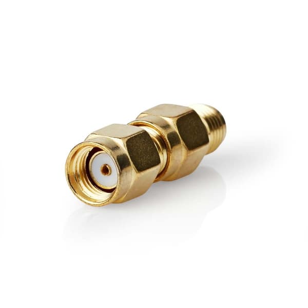 SMA Adapter | SMA Hane Reverse Polarity | SMA Hona | Guldplaterad | 50 Ohm | Rak | Koppar | Guld | 2 st. | Låda