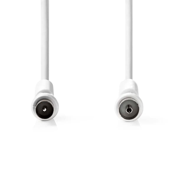 Coax Cable | IEC (Coax) Han | IEC (Coax) Hun | Nikkelplateret | 120 dB | 75 Ohm | Quad Skærmet | 2.00 m | Runde | PVC | Hvid | Label