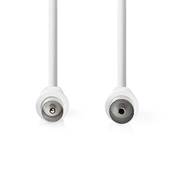 Coax Cable | IEC (Coax) Han | IEC (Coax) Hun | Nikkelplateret | 90 dB | 75 Ohm | Dobbelt afskærmet | 2.00 m | Runde | PVC | Hvid | Label