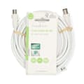 Miniatyrbillede 3 af 3: Coax Cable | IEC (Coax) Han | IEC (Coax) Hun | Nikkelplateret | 90 dB | 75 Ohm | Dobbelt afskærmet | 5.00 m | Runde | PVC | Hvid | Label