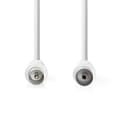 Miniatyrbillede 2 af 3: Coax Cable | IEC (Coax) Han | IEC (Coax) Hun | Nikkelplateret | 90 dB | 75 Ohm | Dobbelt afskærmet | 3.00 m | Runde | PVC | Hvid | Label