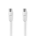 Miniatyrbillede 1 af 3: Coax Cable | IEC (Coax) Han | IEC (Coax) Hun | Nikkelplateret | 90 dB | 75 Ohm | Dobbelt afskærmet | 3.00 m | Runde | PVC | Hvid | Label
